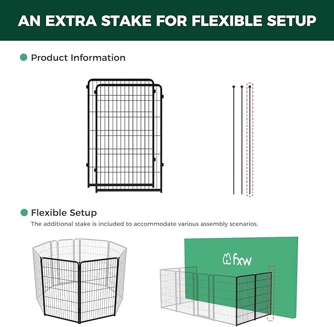 FXW Homeplus Dog Playpen for Indoor Use - Stress-Free and Safe Play, Heavy Duty 45 Inch 2 Panels Dog Pen for Large Dogs, Black_atented