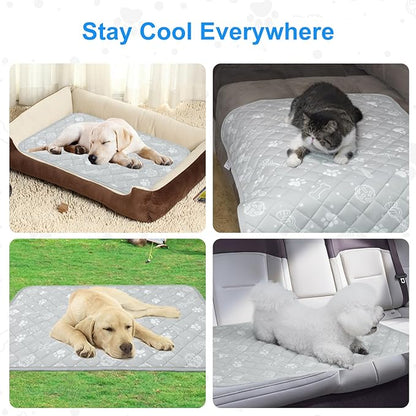 MH MYLUNE HOME Dog Cooling Mat, 20_30 Cooling Pad for Dog/Cat Arc-Chill Cooling Fiber & Endothermic Color Changing Pet Cooling Mat for Dog Foldable & Washable Non-Toxic Summer Pet Blanket, Gray