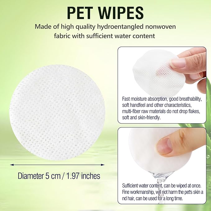 Soft Pet Eye Wipes with Aloe Vera Extract, Gentle Cleansing for Dogs & Cats - Multi-Use for Eyes, Paws, Ears & Chin Care, PH Balanced for Sensitive Skin (200 PCS)