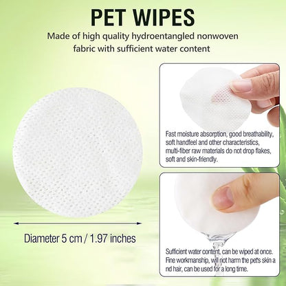 Soft Pet Eye Wipes with Aloe Vera Extract, Gentle Cleansing for Dogs & Cats - Multi-Use for Eyes, Paws, Ears & Chin Care, PH Balanced for Sensitive Skin (200 PCS)