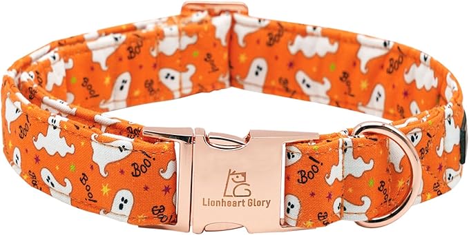 Lionheart glory Halloween Dog Collars, Fall Dog Collar Heavy Duty Adjustable Dog Collar for Large Collar Dog Female or Male Dog Collar