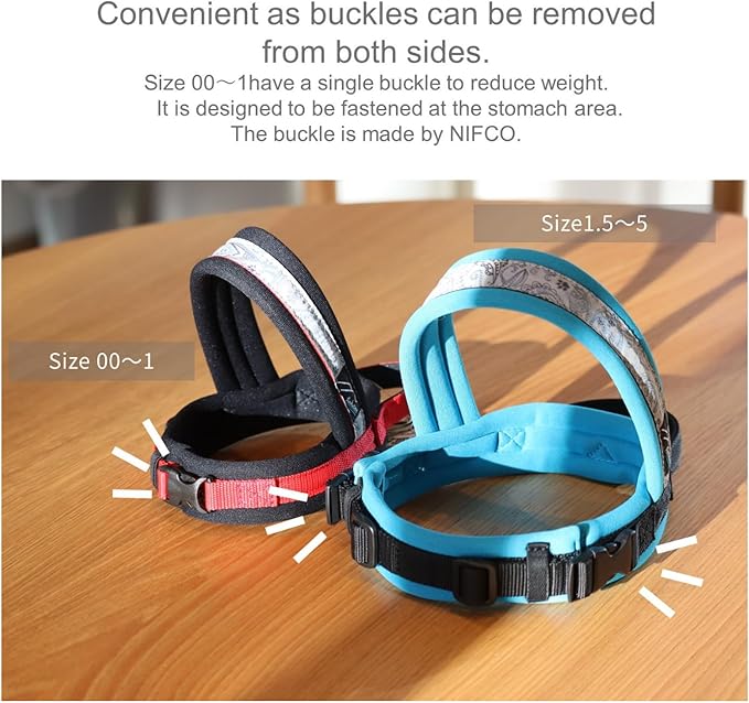 hakusan New Just Fit Dog Harness Dragon - Reflective, Paisley, Stress-Free, Japanese Made,one-touch buckles,easily put on,(Black_Khaki, 5)