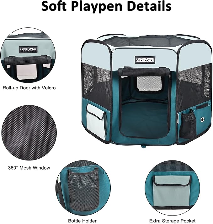 JESPET Pet Dog Playpens 36", 45" & 61" Portable Soft Dog Exercise Pen Kennel with Carry Bag for Puppy Cats Kittens Rabbits, Indoor/Outdoor Use