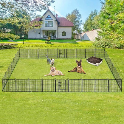 BestPet | Dog Playpen | 32 Inch, 32 Panels | Heavy Duty Metal Pet Exercise Pen | Indoor Outdoor Fence Panels | Rust-Resistant, Removable, Tool-Free Setup | Anti-Skid, Expandable Design