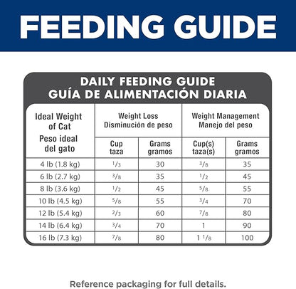 Hill's Science Diet Light, Adult 1-6, Weight Management Support, Dry Cat Food, Chicken Recipe, 16 lb Bag