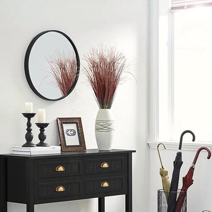 24Pcs Artificial Grass Plants, Faux Shrubs Wheat Grass, Artificial Tall Grasses Fake Plants for Outdoor Decor,Artificial Greenery Stems Weed for Room Indoor Home Decor（Red）