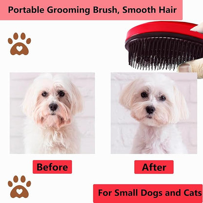 Puppy Brush, Soft Dog Brush for Grooming, Puppy Hair Remover Brush Comb, Grooming Tool for Poodles,Teddy, Yorkies, Maltese, Shih Tzu, Chihuahua, Rose red