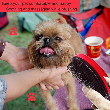 Puppy Brush, Soft Dog Brush for Grooming, Puppy Hair Remover Brush Comb, Grooming Tool for Poodles,Teddy, Yorkies, Maltese, Shih Tzu, Chihuahua, Rose red