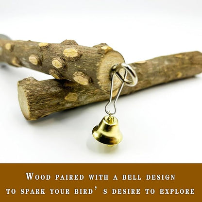 5Pcs Natural Wooden Bird Perch Set – Parrot Perch Toys, Bird Cage Toys, Cage Accessories for Budgies, Cockatiels, Lovebirds, Finches, and Other Small to Medium Birds