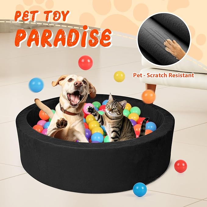Pet Beds, 27.5 Inch Round Foam Sof Dog Bedsï¼_uitable for Small Dog & Cat Play in The Ball Pitï¼_lack - Ideal for Puppies and Kittensï¼_alls Not Includedï¼...