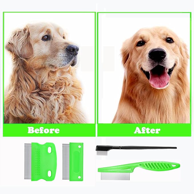 5 Pieces Tear Stain Remover and Grooming Combs - Pet Lice Comb Removes Fleas, Eggs, Dandruff, Hair Stains, Crust, and Mucus for Small Pets