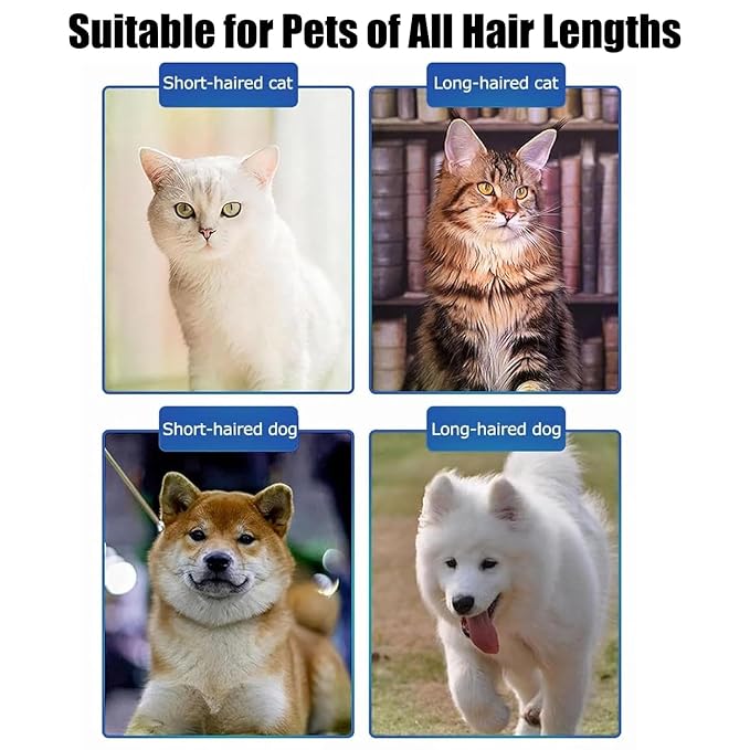 Cat Brush for Shedding - Electric Adjustable Dogs Comb, Comb and Trim 2-In-1 Pet Hair Removal Tool, Suitable for Detangling Tangled Hair on Cats and Dogs (2 Pcs)