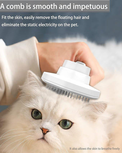 Eliminate Static Electricity Pet Grooming Brush,Self Cleaning Slicker Brush,Pet hair removal brush, Shedding Antistatic Brush for Dogs Cats Rabbit & More. (Grey)