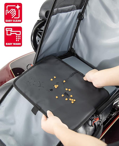 KEMIMOTO Motorcycle Dog Cat Carrier Bags Upgraded Pet Carriers Portable Load Capacity 20 lbs Folding Dog Carrier Backpack for Street Glide Road King with Passenger Seat Touring Trike Models Can Am