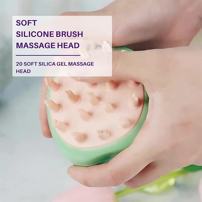 2-in-1 Pet Grooming Brush & Silicone Bath Massager for Dogs and Cats  Soft Bristle Deshedding Comb, Shampoo Dispenser, Skin-Friendly, Easy to Hold & Clean