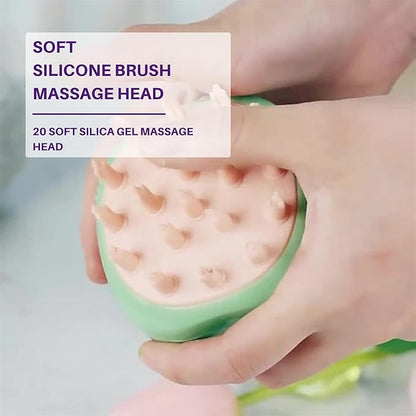 2-in-1 Pet Grooming Brush & Silicone Bath Massager for Dogs and Cats  Soft Bristle Deshedding Comb, Shampoo Dispenser, Skin-Friendly, Easy to Hold & Clean