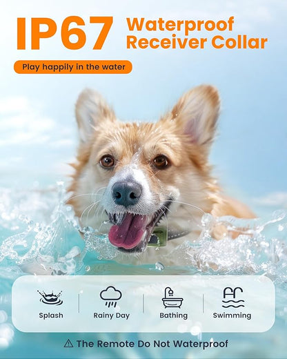 Dog Shock Collar 4265Ft Dog Training Collar with Remote for Large Medium Small Dogs, IP67 Waterproof with 4 Safe Training Modes, Security Lock, Dog Bark E-Collar for All Breeds(Green 1 Pack)