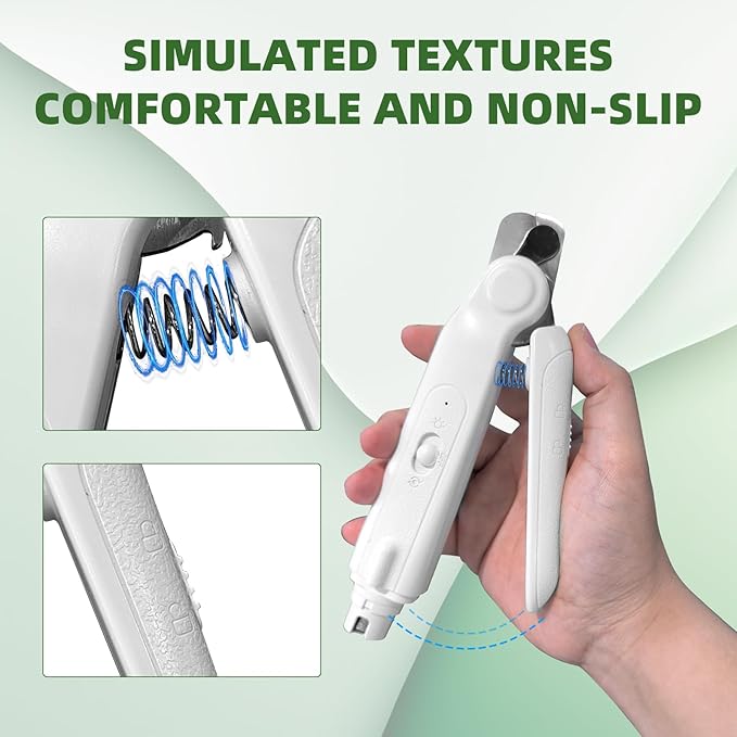 Dog Nail Clippers & Grinder 2 in 1,Electric Pet Nail Trimmer with 2 LED Light,Quiet Sharp Electric Nail Grinder Rechargeable for Large,Medium,Small Dogs & Cats