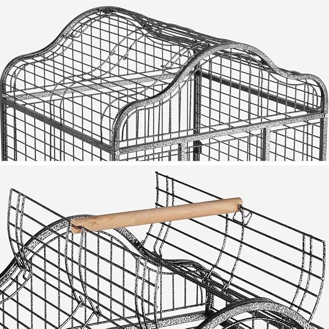 Yaheetech Extra Large Bird Cage 63'' Open Play Top Bird Cage for African Grey Parrots/Amazon Parrot/Caiques/Macaw with 360° Wheels