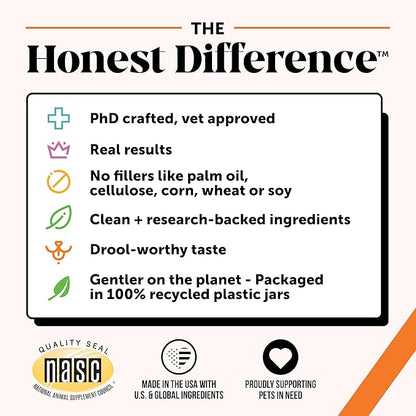 Pet Honesty Hip & Joint Turmeric Health - Joint Supplement for Dogs, Omega-3 Fish Oil, Turmeric to Support Overall Health & Ease Stiffness - Advanced Pet Mobility Support - 90 Ct (Pumpkin)