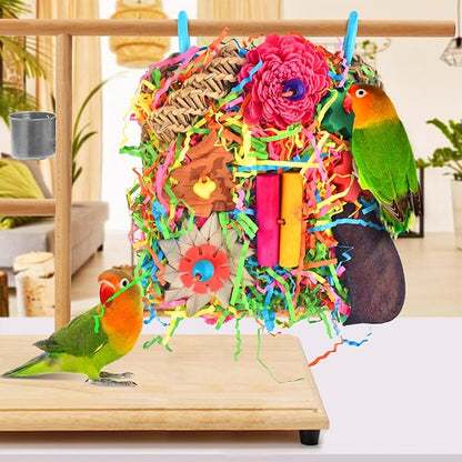 KATUMO Bird Toys, Parakeet Toys Bird Grass Mat Parrot Shredder Toys Lovebird Forage Toys for Cockatiel Conure Lovebird Parakeet Small-Medium Birds