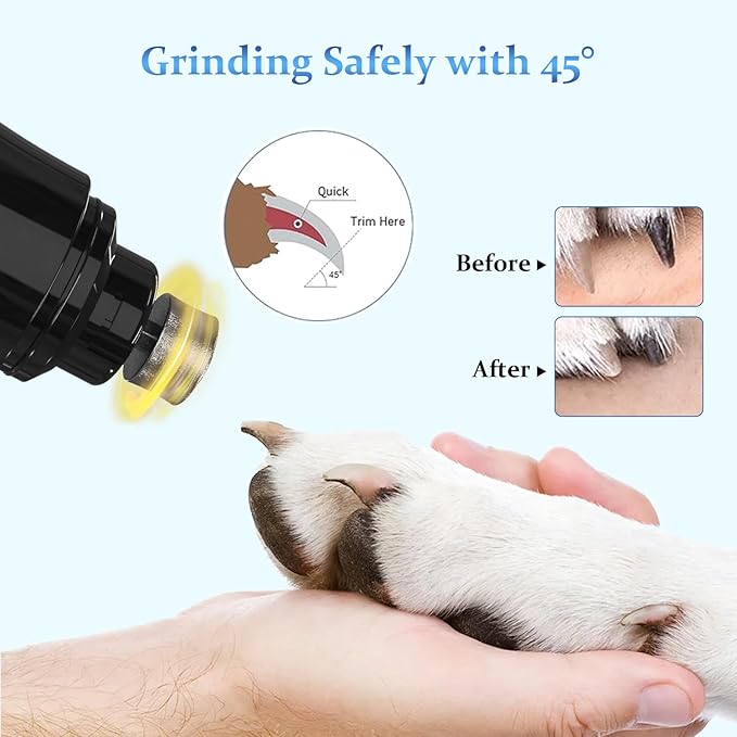 Grind Pro for Dogs,Electric Dog Nail Clippers for Dog Nail Grinders Rechargeable,Lower Noice Dog Nail Grinder,Dogs and Cats Paws Grooming Tool