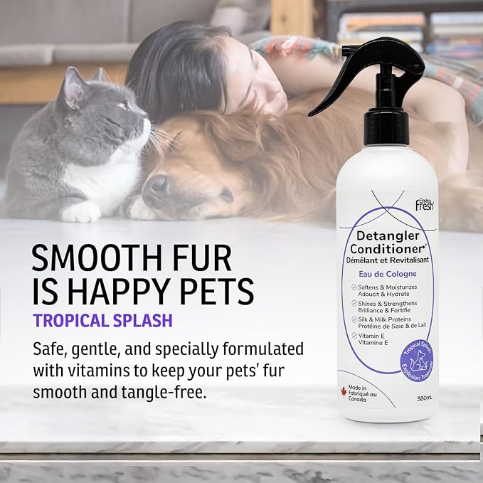 Dog Hair Detangler Conditioner by EnviroFresh, Shine & Stengthens, All Natural, Leave-in Conditioner,Coat Detangler, Matted Dog Hair, Fresh Scent