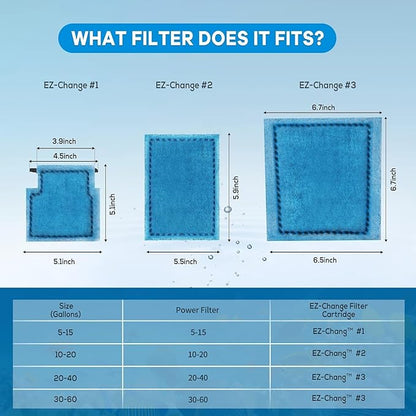9 PCS Aquarium Filter Cartridge Compatiable with Aqua-Tech Filters (EZ-Change #1) Fish Tank Filter Cartridge Compatiable with Aqua-Tech 5-15 Power Filters