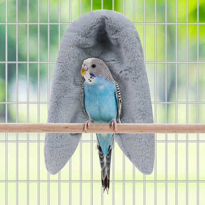 Cozy Bird Blanket Parrot Cage Snuggle Hut Warm Bird Nest House Bed Hanging Hammock for Parakeet Cockatiel Conure African Grey (Medium, Grey)