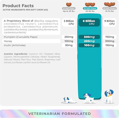 Probiotics for Dogs Digestive Health - Support Gut Health, Diarrhea, Gas, & Seasonal Allergies - with Honey, Pumpkin and Prebiotics for Digestive Support, Bad Dog Breath & Constipation
