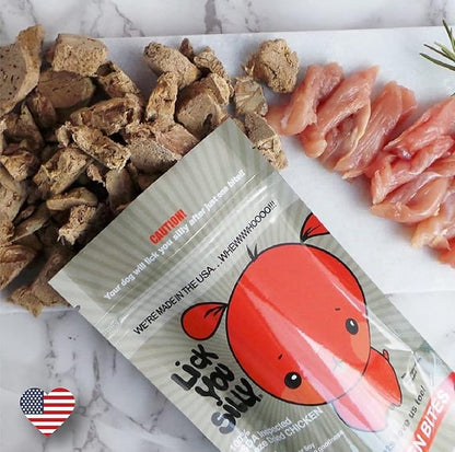 Grain-Free, All-Natural Freeze-Dried Chicken Liver Dog Treats - Made in The USA with Vital Essential Ingredients for Dogs, Including Puppy Training - 8 Ounce Treat Pouch