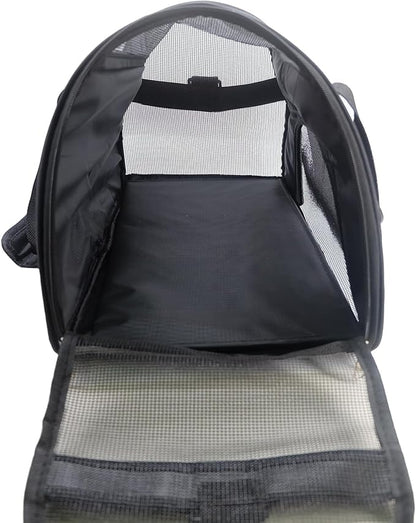 Cat Carrier,Soft-Sided Pet Travel Carrier for Cats,Dogs Puppy Comfort Portable Foldable Pet Bag Airline Approved (Medium-Black)