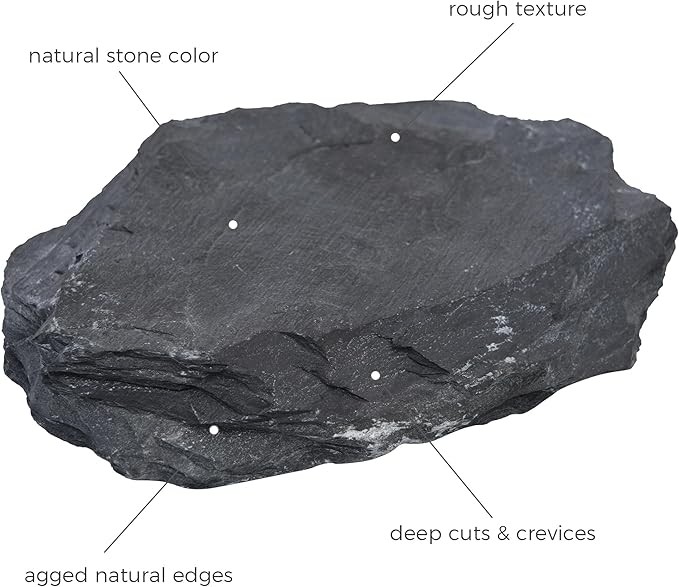 6 Natural Aquarium Rocks 6" to 8" Perfect Rocks for Aquariums, Landscaping Model,Tank Decoration, Amphibian Enclosures-Slate Rocks