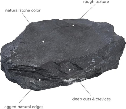 6 Natural Aquarium Rocks 6" to 8" Perfect Rocks for Aquariums, Landscaping Model,Tank Decoration, Amphibian Enclosures-Slate Rocks