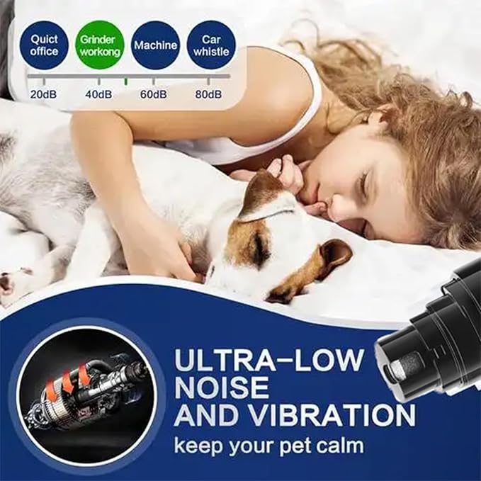 Silent Groom Pro Nail Grinder, Silent Groom Pro Pet Nail Clipper, Dog Nail Grinder, Safe Effective Portable Pet Nail Trimmer for Home Use