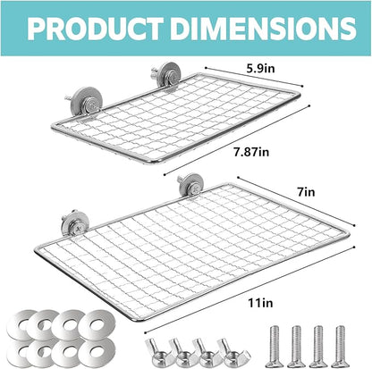 Bird Perches Platform, Stainless Steel Bird Perch Stand,Bird Cage Accessories Exercise Platform for Small to Large Parrots(Rectangle,L+XL)