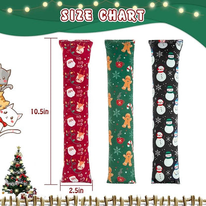 KOOLTAIL Cat Catnip Toys for Christmas, 3 Pack Durable Soft Kicker Toy Filled with Natural Catnip, Interactive Bite Resistant Chew Gift for Indoor Cats Kitten