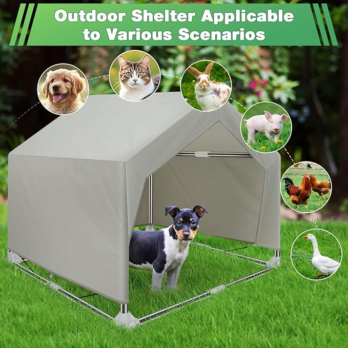 Dog Shade Shelter Outdoor Medium Tent Dog House for Medium Dogs, Outdoor Dog Tent, Outside Sun Rain Canopy Pet House for Cats, Rabbits and Other Pets