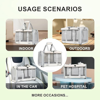 Cat Carrier and Dog Carrier is Designed for Pets Weighing up to 16 lbs.Soft-Sided,Durable and Collapsible Travel Carrier,Breathable Mesh for Ventilation,Adjustable Shoulder Strap for Comfort