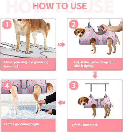 Dog Grooming Hammock for XXL Large Dogs Nail Trimming, Dog Grooming Harness for Cutting Nails, Pet Grooming Sling Helper with Nail Clippers/Nail Trimmers