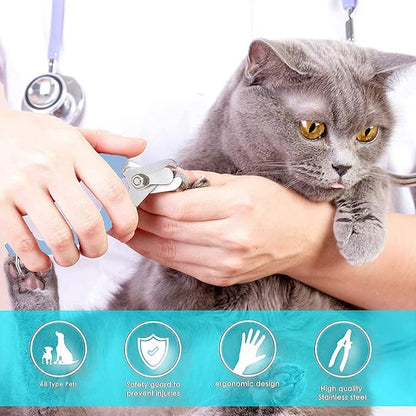 Dog Nail Clippers and Trimmers - with Safety Guard to Avoid Over Cutting, Free Nail File, Razor Sharp Blade - Professional Grooming Tool for Pets