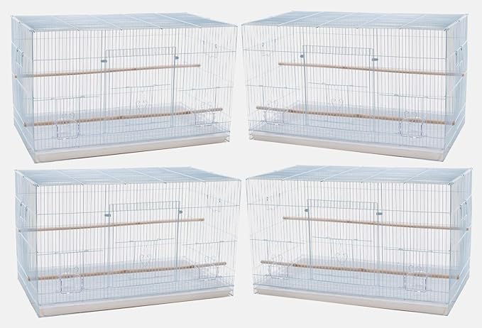 Mcage Lot of 4 Large 30" Flight Bird Breeding Cage Canary Aviary Lovebird Budgie Finch Parakeet(White)
