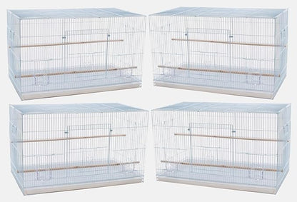 Mcage Lot of 4 Large 30" Flight Bird Breeding Cage Canary Aviary Lovebird Budgie Finch Parakeet(White)