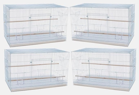 Mcage Lot of 4 Large 30" Flight Bird Breeding Cage Canary Aviary Lovebird Budgie Finch Parakeet(White)