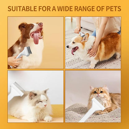 Dog&Cat Hair Grooming Rake Deshedding, Dematting Tool - Undercoat Rake for Dogs, Cats - Extra Wide Dog Grooming Brush,Reduce Shedding by 95%