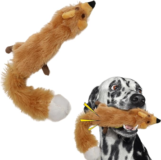 SPOT Skinneeez Fox 23-Inch Stuffing-Free Plush Dog Toy – Realistic Design with 2 Squeakers – Durable, Soft Polyester for Medium & Large Dogs – Tug, Fetch & Shake Play – for Moderate Chewers