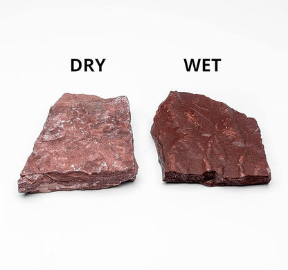 Natural Slate Stone for Aquariums, Fish Tanks, Terrariums, Aquascaping and Amphibian Enclosures, Mix of Large and Medium Size Rocks - by SubstateSource (20 Pounds, Red River)