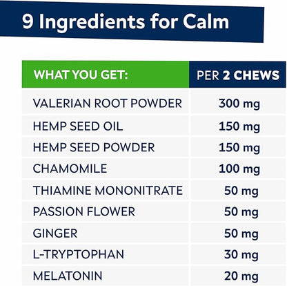 STRELLALAB Vet Formulated Hemp Calming Chews for Dogs - Anxiety Relief Calming Treats - Advanced Melatonin Pet Calm - Natural Sleep Aid & Stress, Separation Anxiety Relief - 120 Treats - Bacon