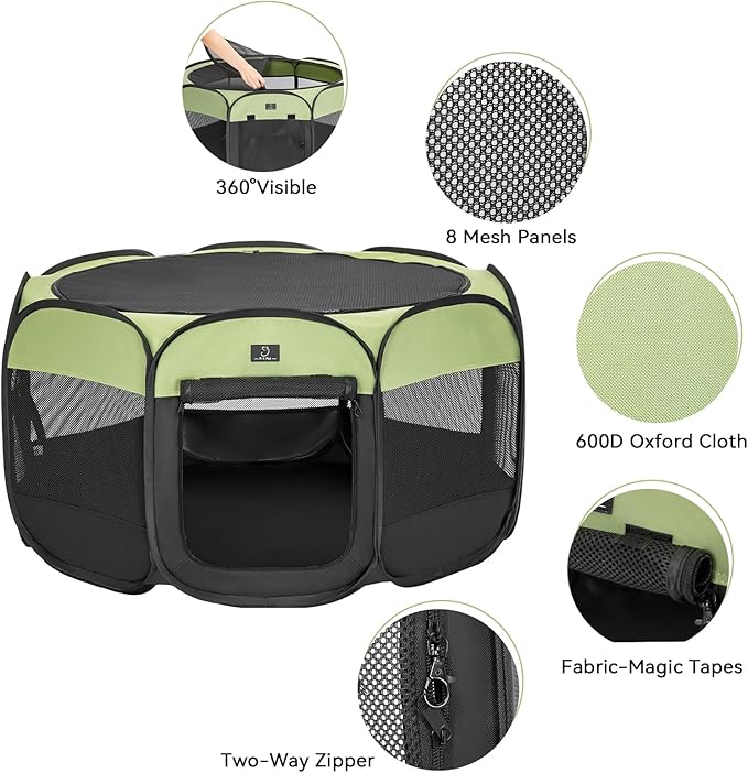A 4 Pet Portable Cat Playpen for Small Dogs, 27" Small Kitten Playpen, Suitable for Puppy/Cats/Rabbit/Chick, Cat Play Pen with Mesh Panel(11_ _ 7.5_)