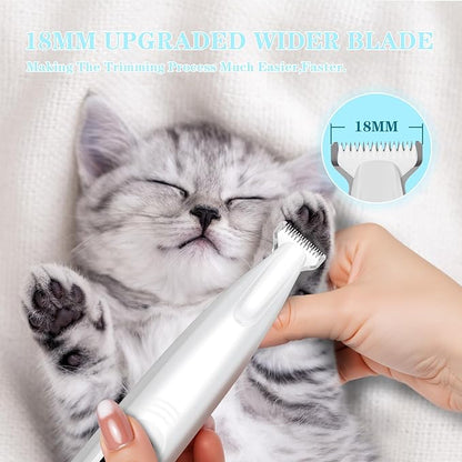 Dog Paw Trimmer,Upgraded Grooming Kit with LED Display,LED Light,Type-C Rechargeable,Cordless Feature,Low Noise Clipper for Dog and Other Pet's Hair Around Paw,Face,Eyes,Ears and Rump